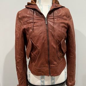 Kenna T  100% Leather Jacket w/Hood